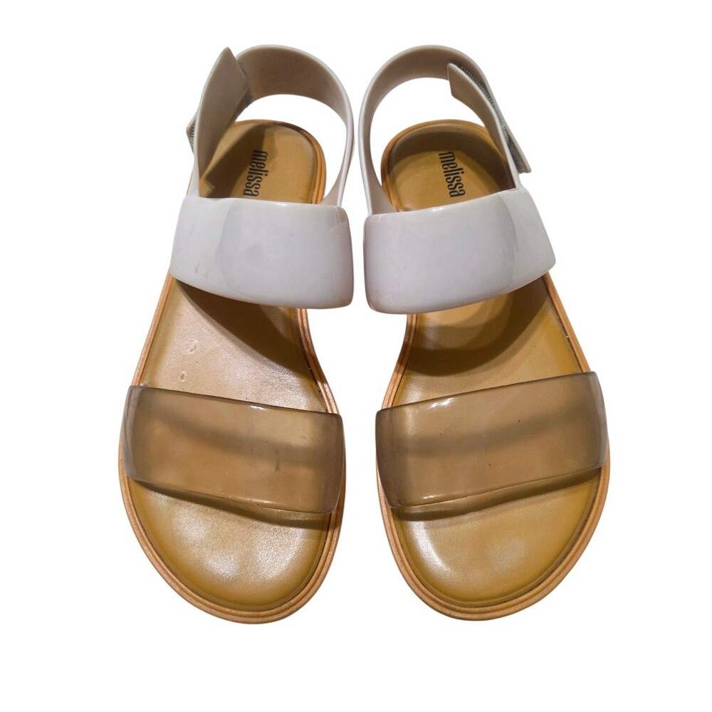 Melissa Bubble Sandals Women's 8 Yellow White Translucent Adjustable Strap S.2
